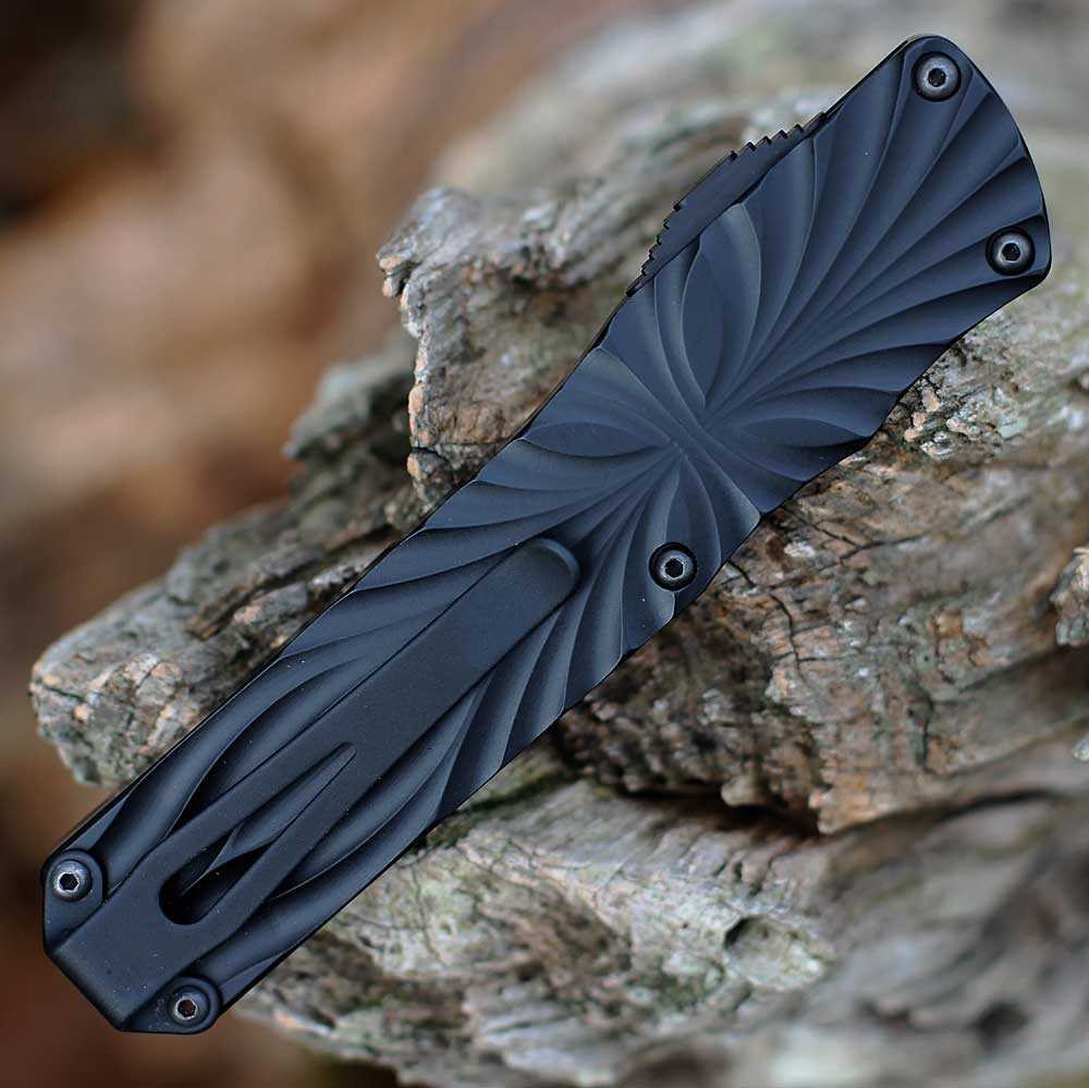 CRKT Twist Tighe Compact Auto  Black Milled Aluminum, 2.73" MagnaCut Tanto A1110