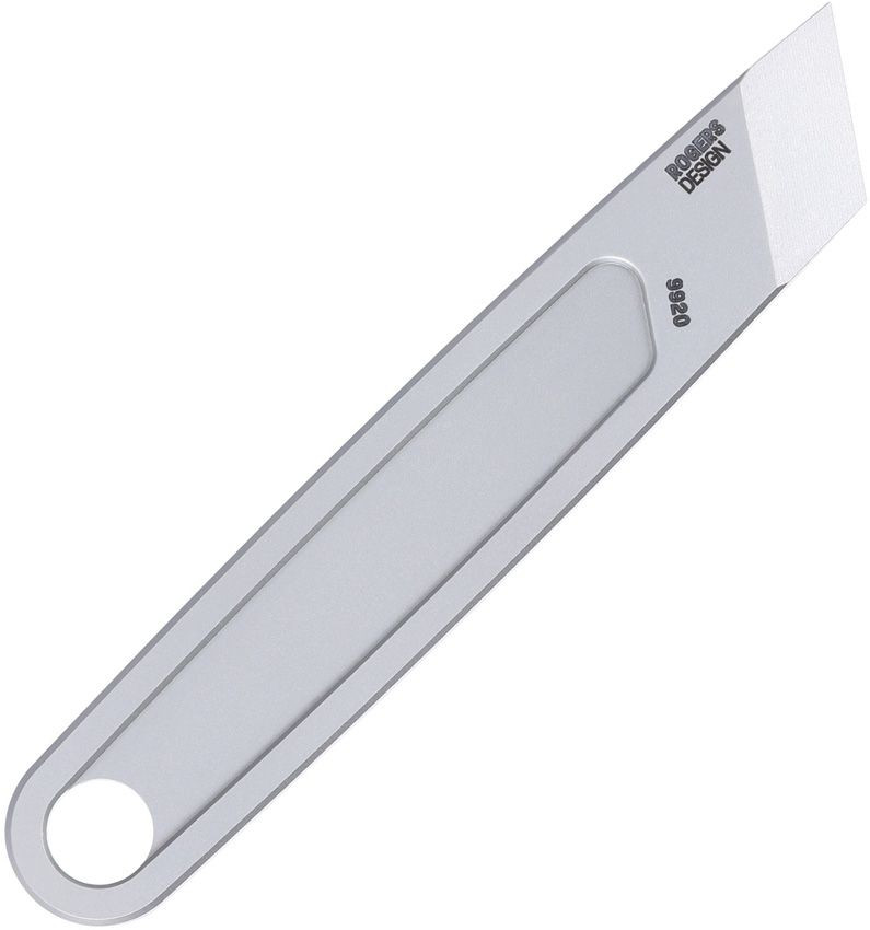 CRKT HangPry 9015 profile view showing 3.60 inch gray titanium one-piece pry bar tool with flathead tip and black cord fob.