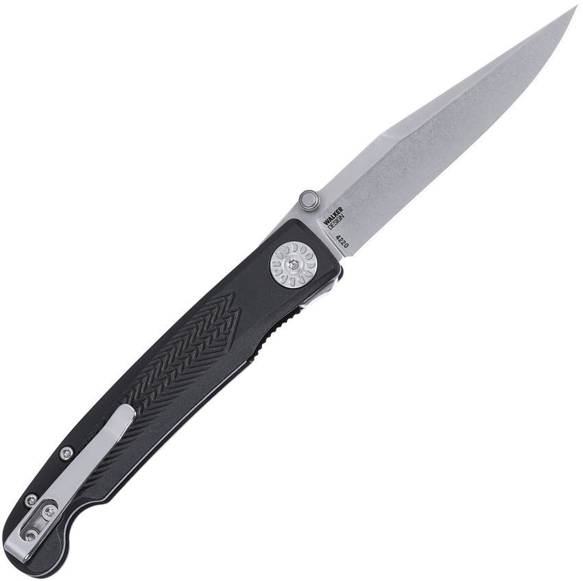 CRKT Fidus 7125 profile view showing 3.22 inch 12C27 satin drop point blade and textured black glass-reinforced nylon handle.