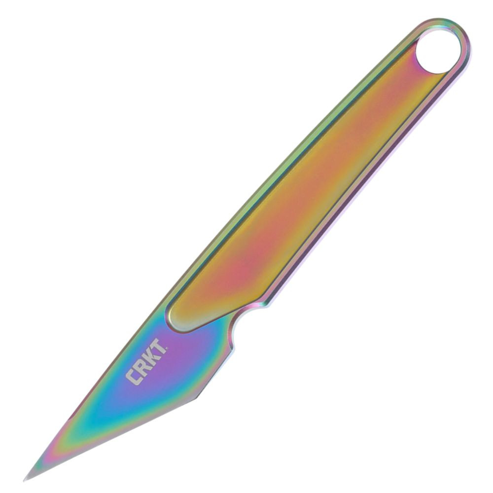 CRKT HangTi 7065P iridescent titanium fixed blade
