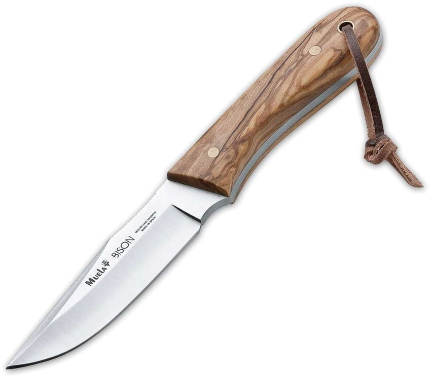 Muela Bison Olive 02MU008 3.50" 4116 stainless steel fixed blade, olive wood handle