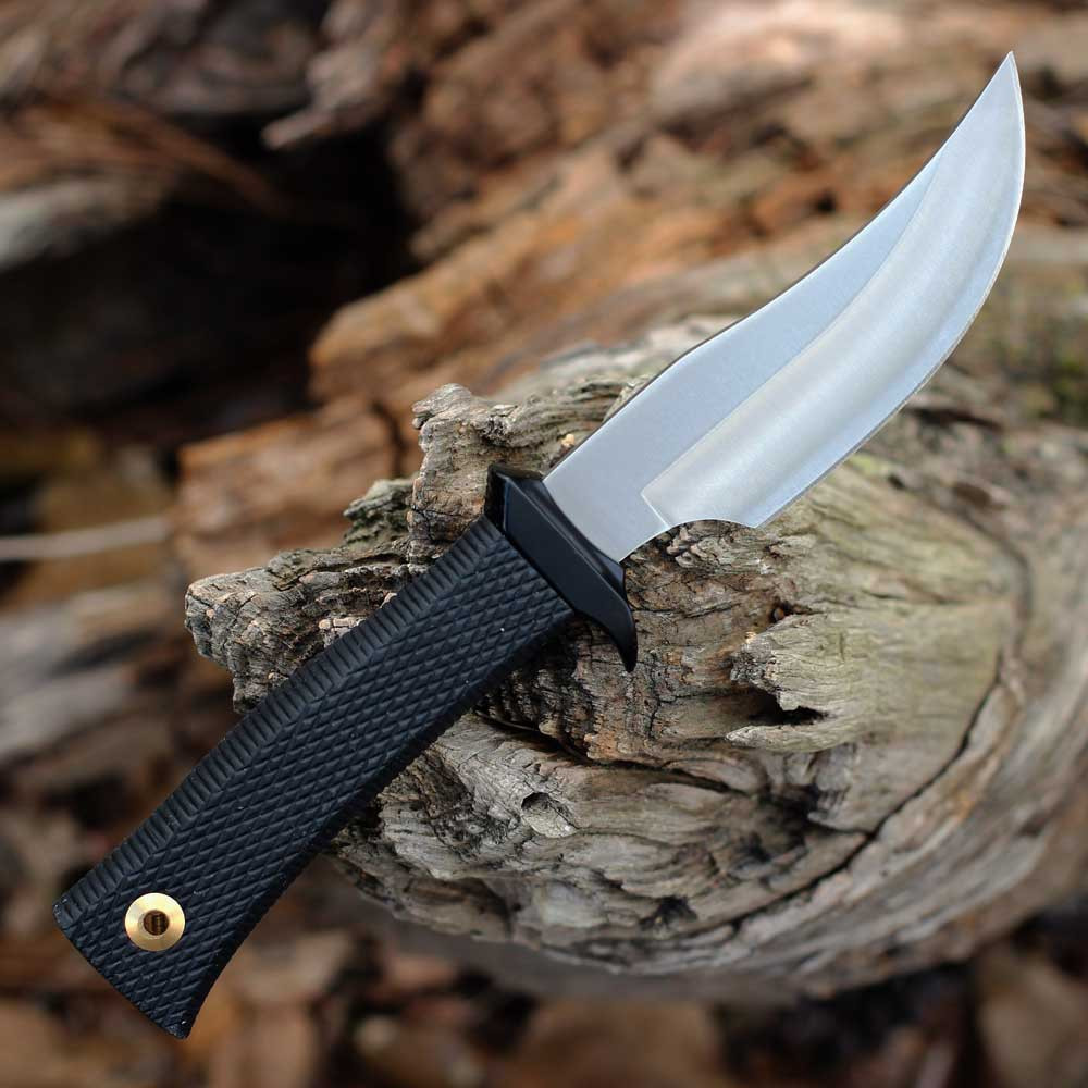 Muela PIK-AS 02MU227 fixed blade knife black rubber handle 3.8 inch NITRO-42 stainless satin clip point blade with black leather sheath