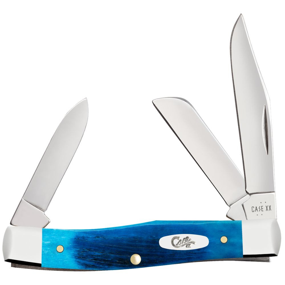 Case Medium Stockman 63032 SS Caribbean blue bone handle