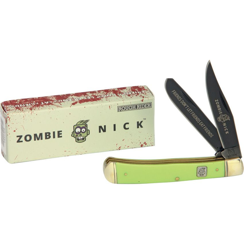 rough ryder lime green bone trapper pocket knife
