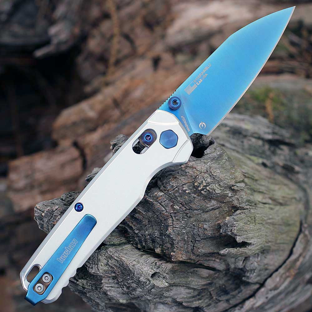 DuraLock crossbar mechanism and deep-carry pocket clip detail Kershaw Cryo Raw