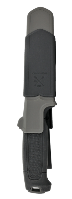 Side profile of Mora Amberg BlackBlade knife in sheath