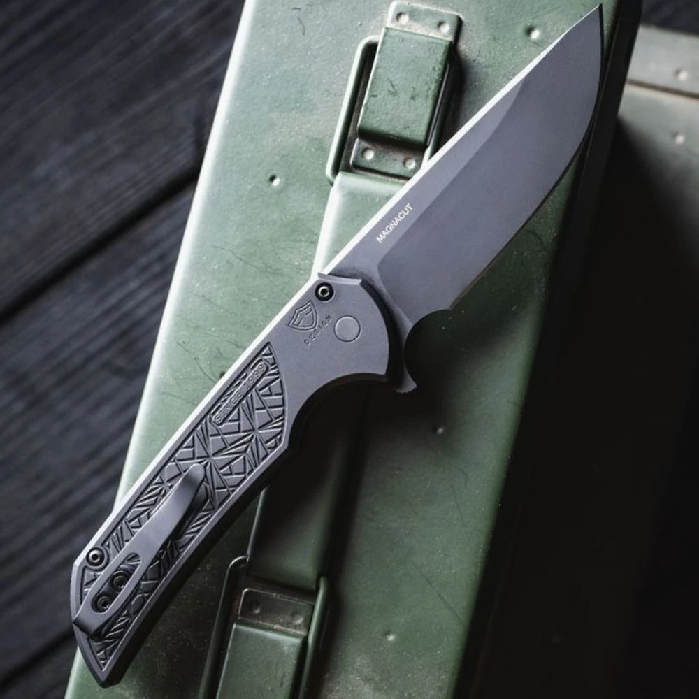 Pro-Tech Mordax MX106-NEXUS DLC black deep carry clip, tip-up right-hand carry, lanyard hole