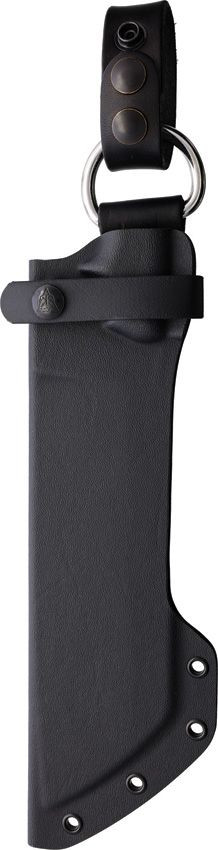 TOPS Lil Chete 250th Anniversary black Kydex sheath with leather dangler, belt and pack carry