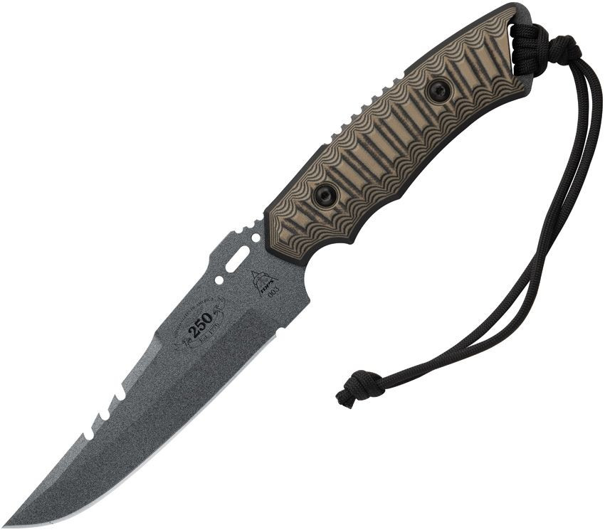 TOPS Storm Rider TPSR78250 America 250th Anniversary fixed blade, 7.5 inch 1095 Hunter's Point, gray Micarta