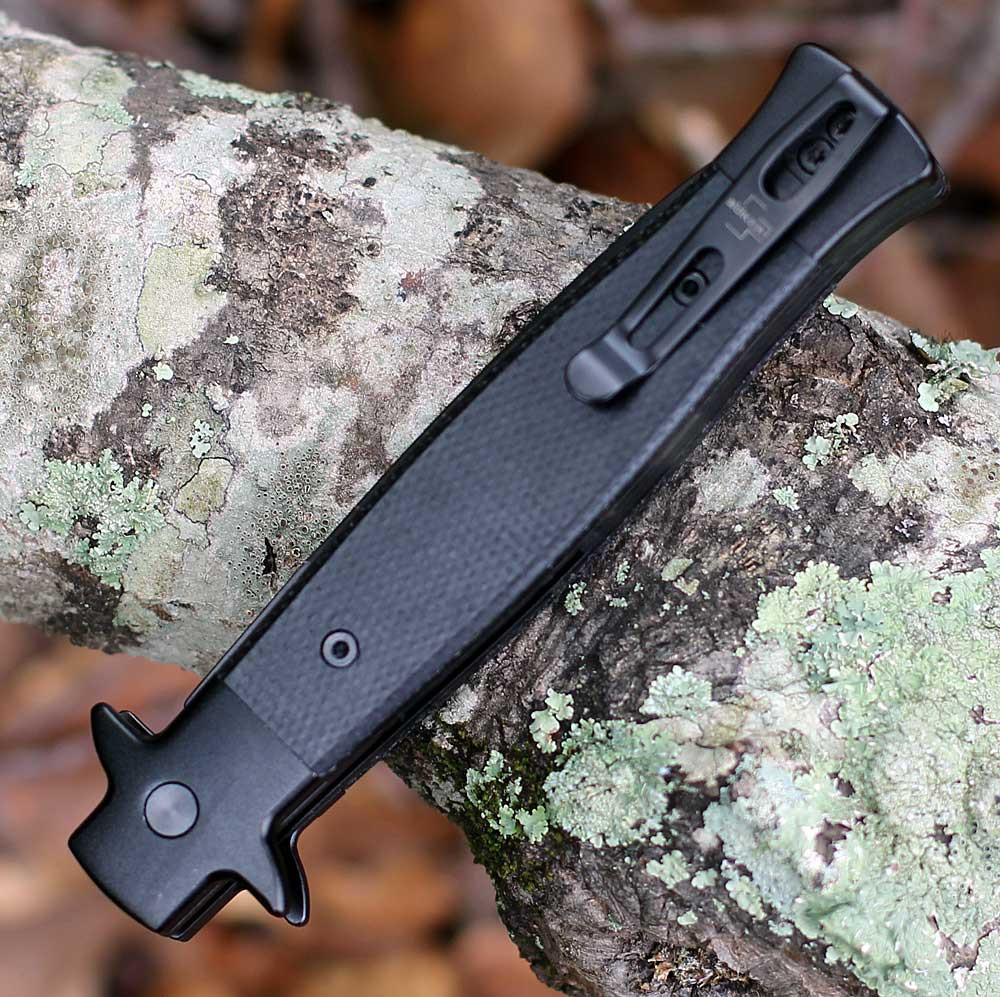 Boker Plus Stiletto 3.5 All Black 06EX751 closed deep carry clip