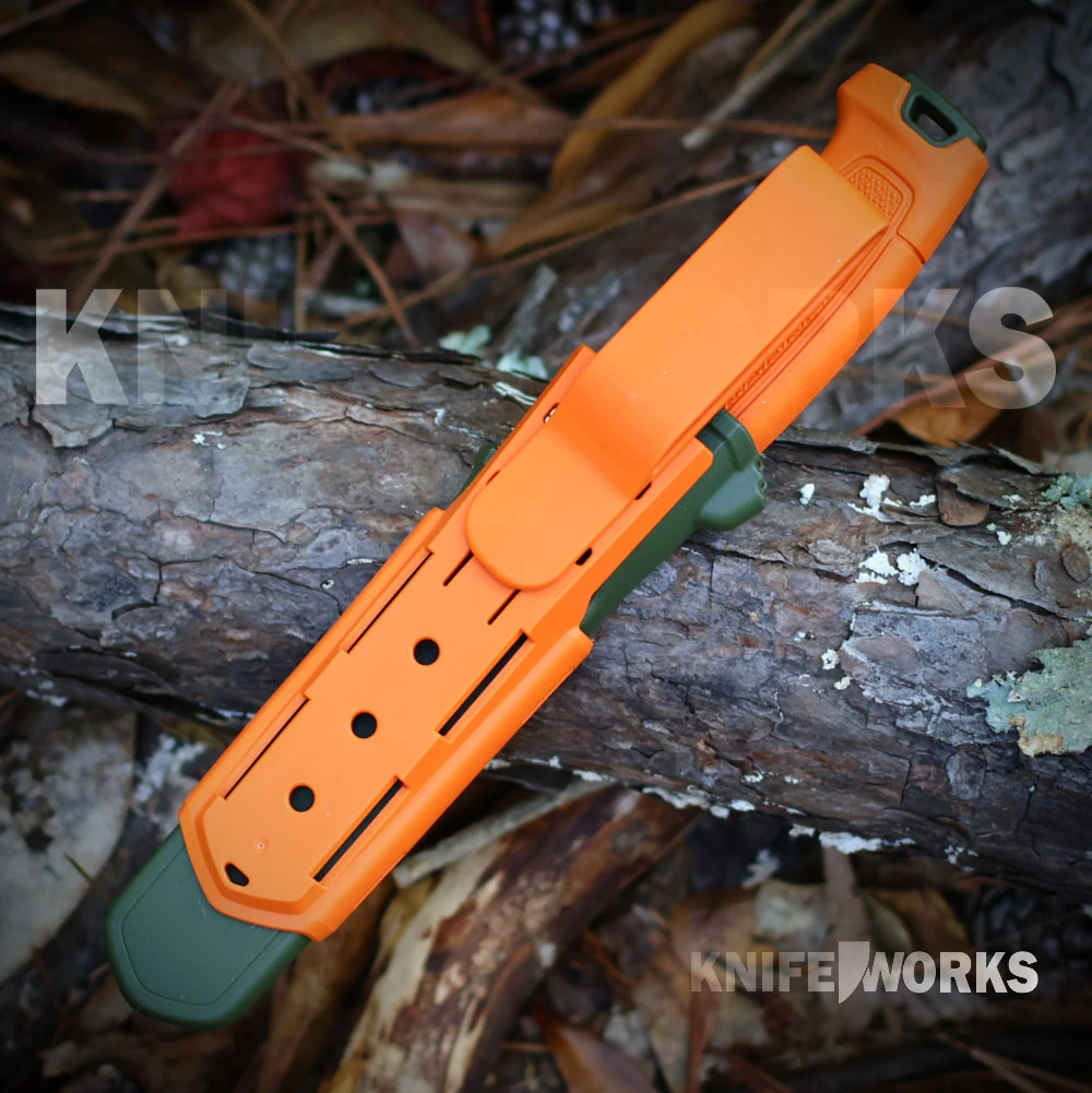 Morakniv Amberg Full Flat Hunting (S) 14700, stainless 14C28N full flat blade, with burnt orange Click-On sheath