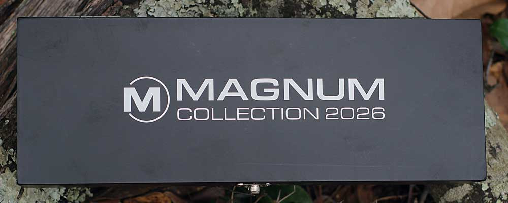 Boker Magnum Collection 2026 02MAG2026 Premium Wooden Display Box Certificate of Authenticity Presentation View