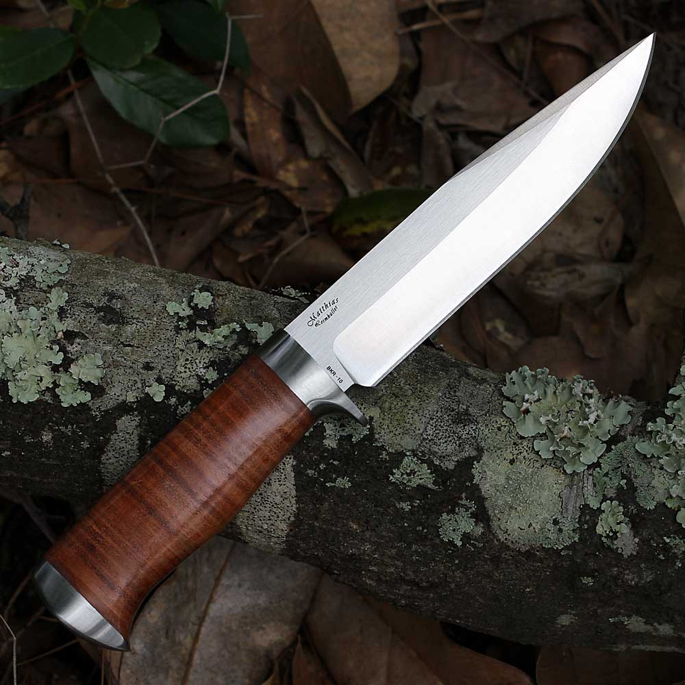Boker Magnum Collection 2026 02MAG2026 BKR-10 Satin Hand-Ground Drop Point Blade Detail View