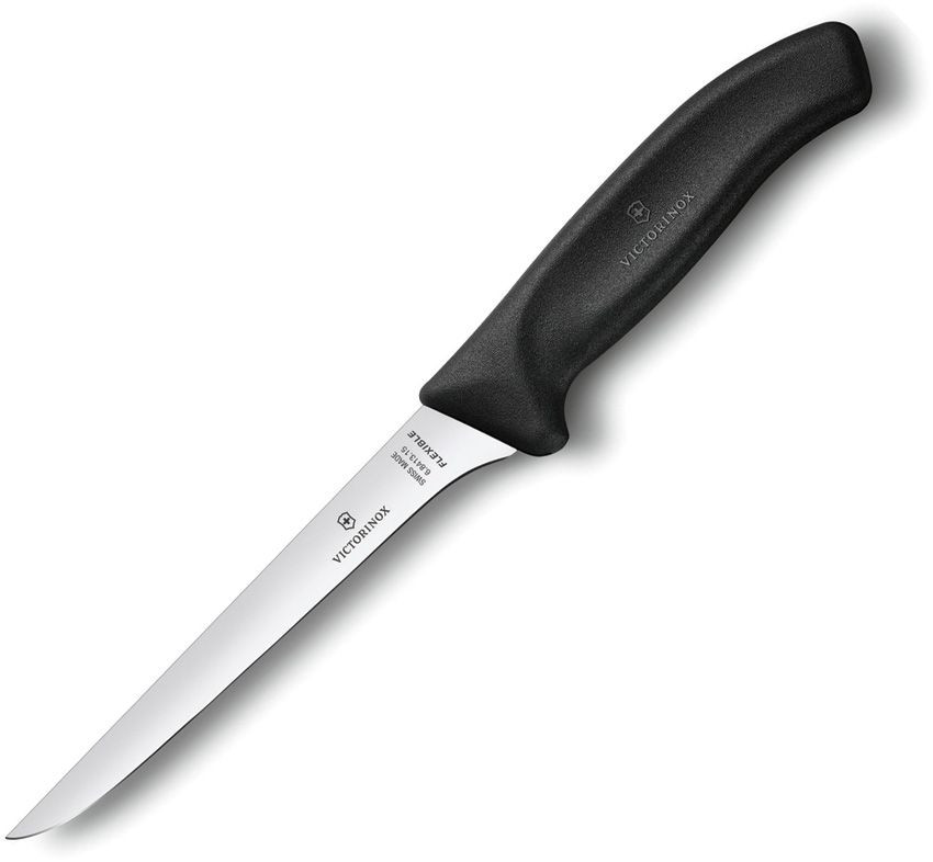 Victorinox Fibrox Pro Boning Knife VN6841315 6" High Carbon Stainless Black Fibrox Handle Right View