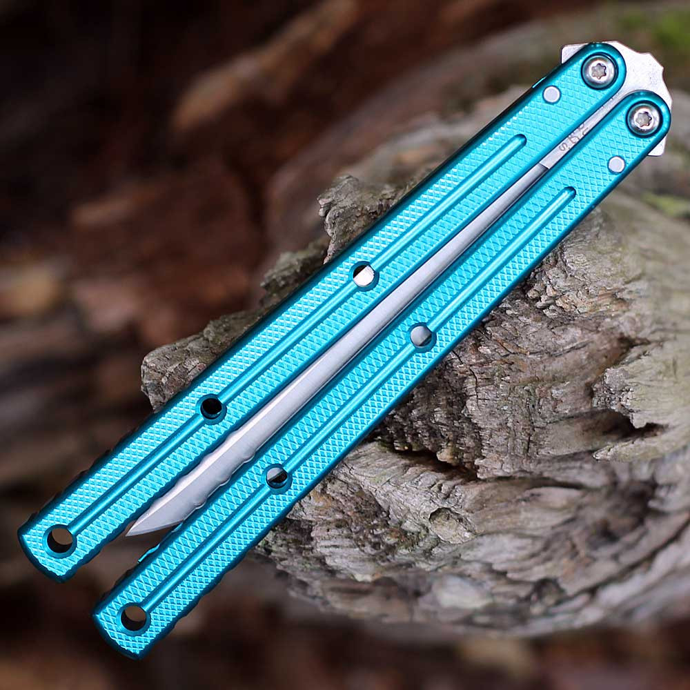 Squid Industries Krake Raken V3 Weehawk KRAKERAKEN WEEHAV3-TEL closed — teal textured 7075-T6511 aluminum channel handles, black hardware, AEB-L blade visible