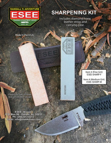 ESEE Field Sharpening Kit - Fine Grit DMT Diamond Hone & Leather Strop, Leather Protective Case - ESEE-SHARP-F