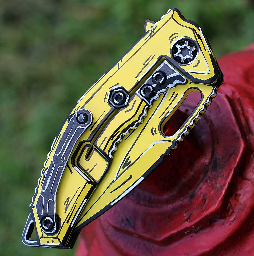 Heretic Medusa H009-CS-YW | CPM MagnaCut Cel Shade | Knifeworks
