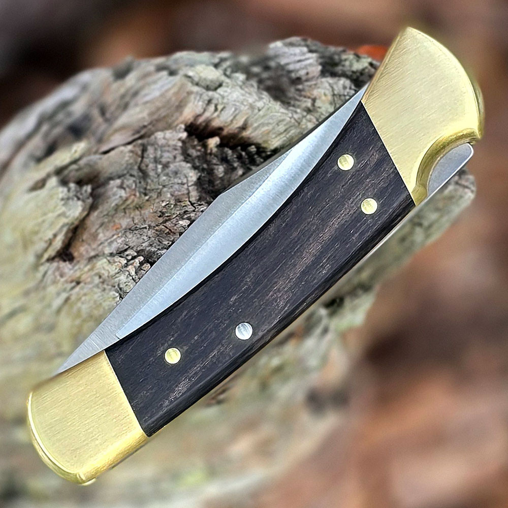 Buck 110 250th Anniversary - 3.75" 420HC Clip Point Blade, Crelicam Ebony Handle - 0110BRSUSA1
