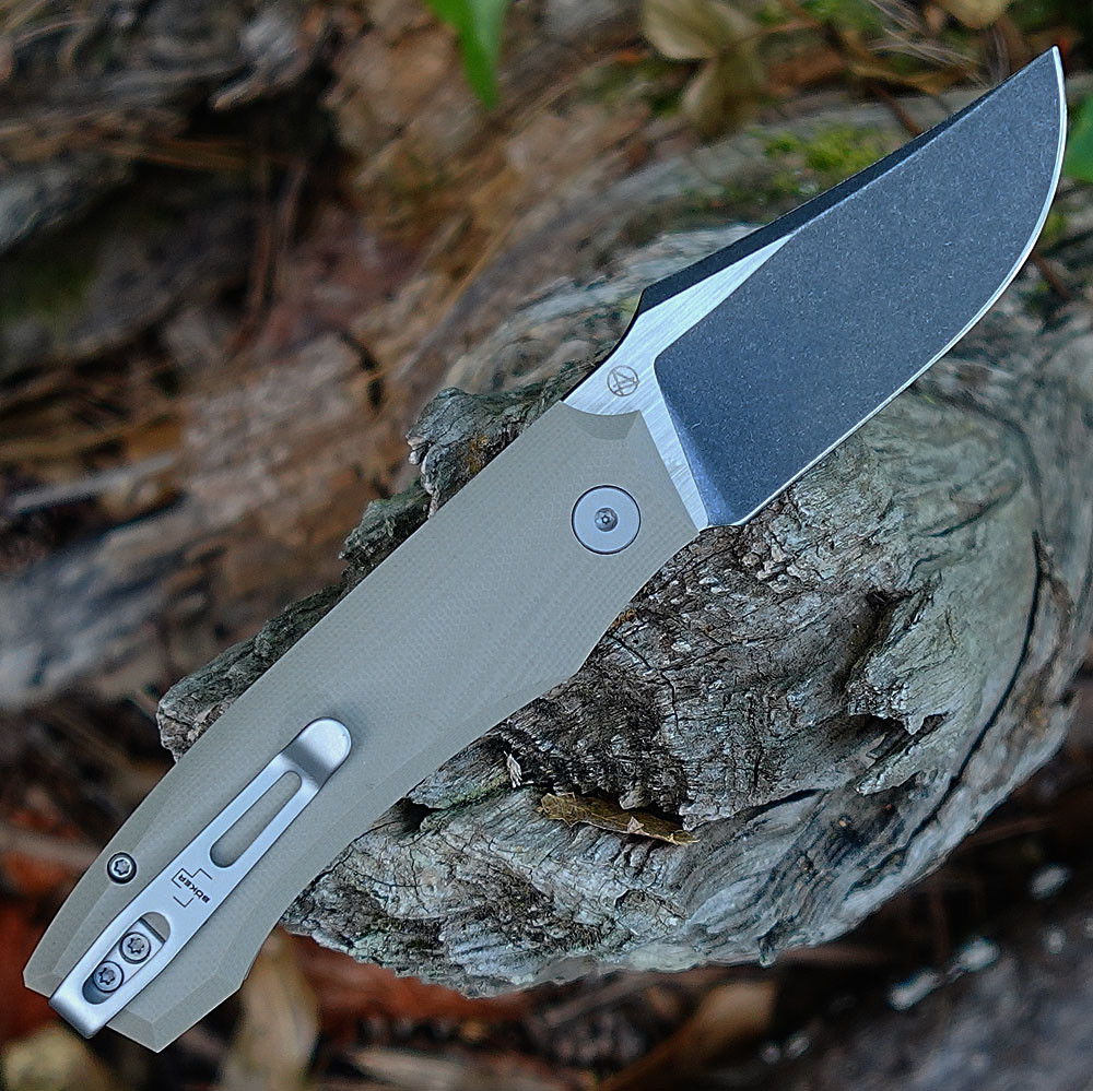Boker Plus Kazy 01BP0068 Nitro-V black oxide harpoon — 2.64 in, 0.13 in thick, two-tone finish, plain edge, ball-bearing pivot