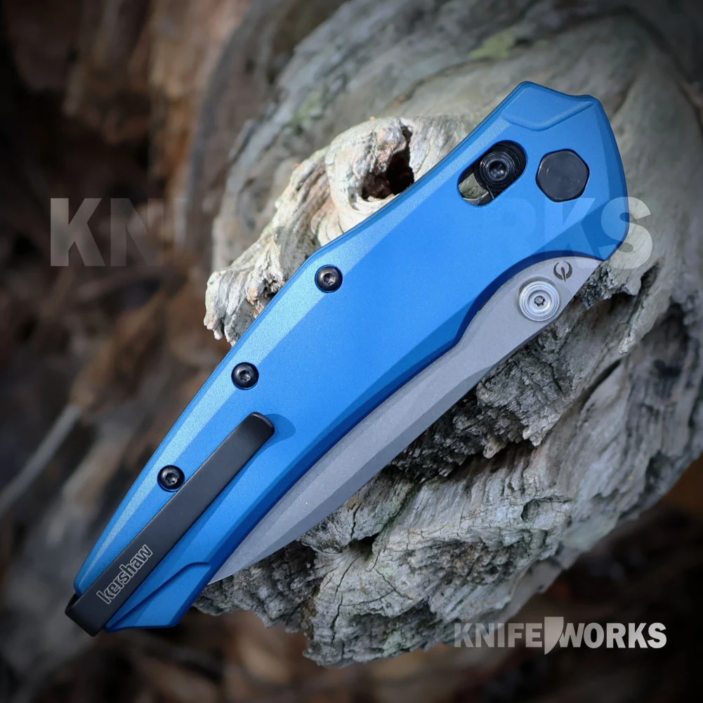 Kershaw Bareknuckle DuraLock Blue Anodized Aluminum Handle Detail View