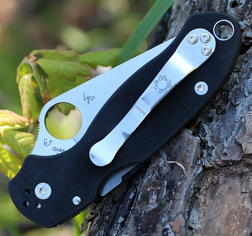 Spyderco Para 3 C223GPS with tumble-finished CPM S45VN CombinationEdge blade and black G-10 handle