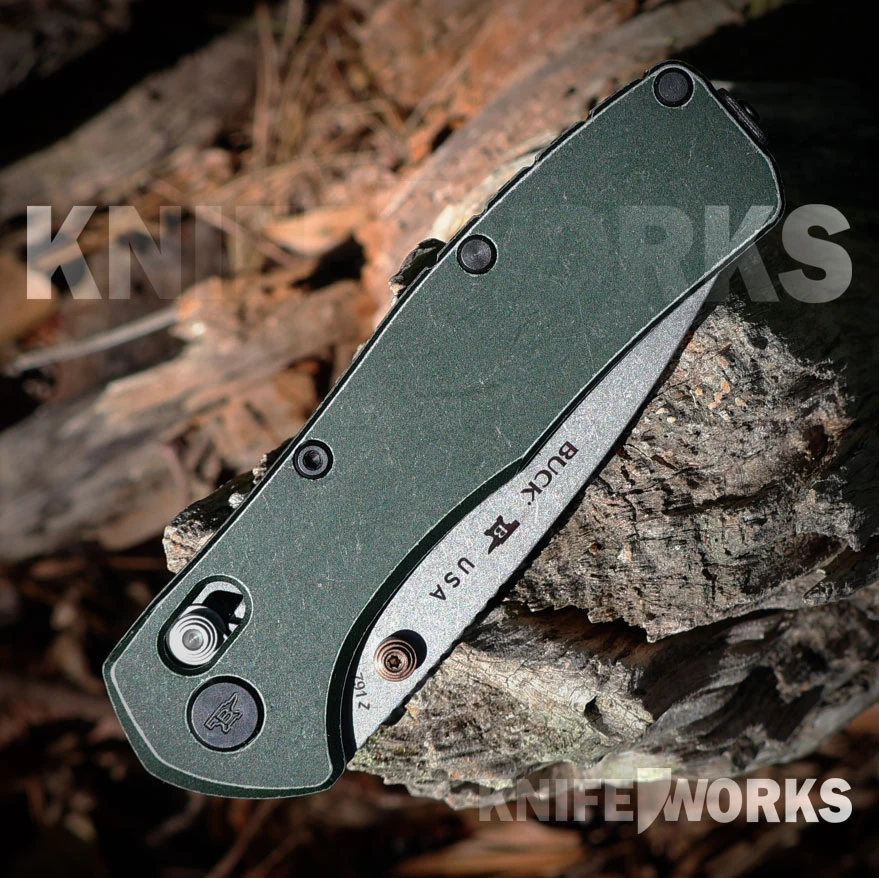 Buck Range Trail Worn Elite 0791GRS2 Tumbled Green Aluminum Handle