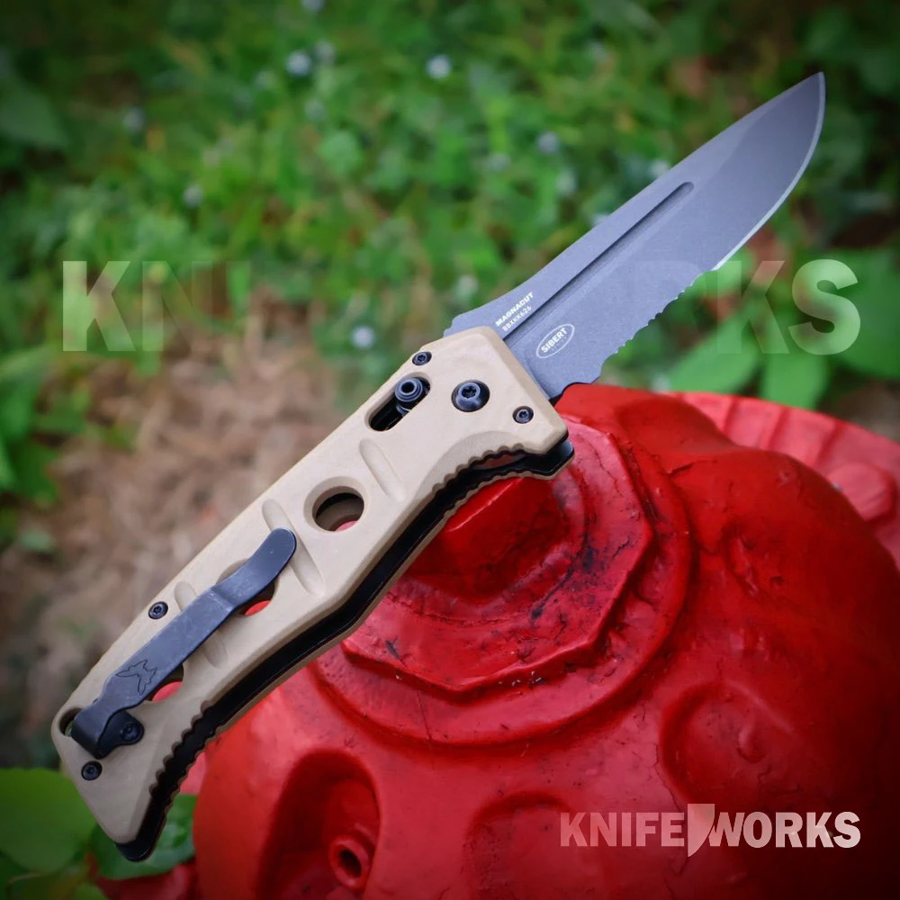 Benchmade Auto Adamas 2750SGY-05 MagnaCut Tungsten Gray Cerakote Blade Open Detail View