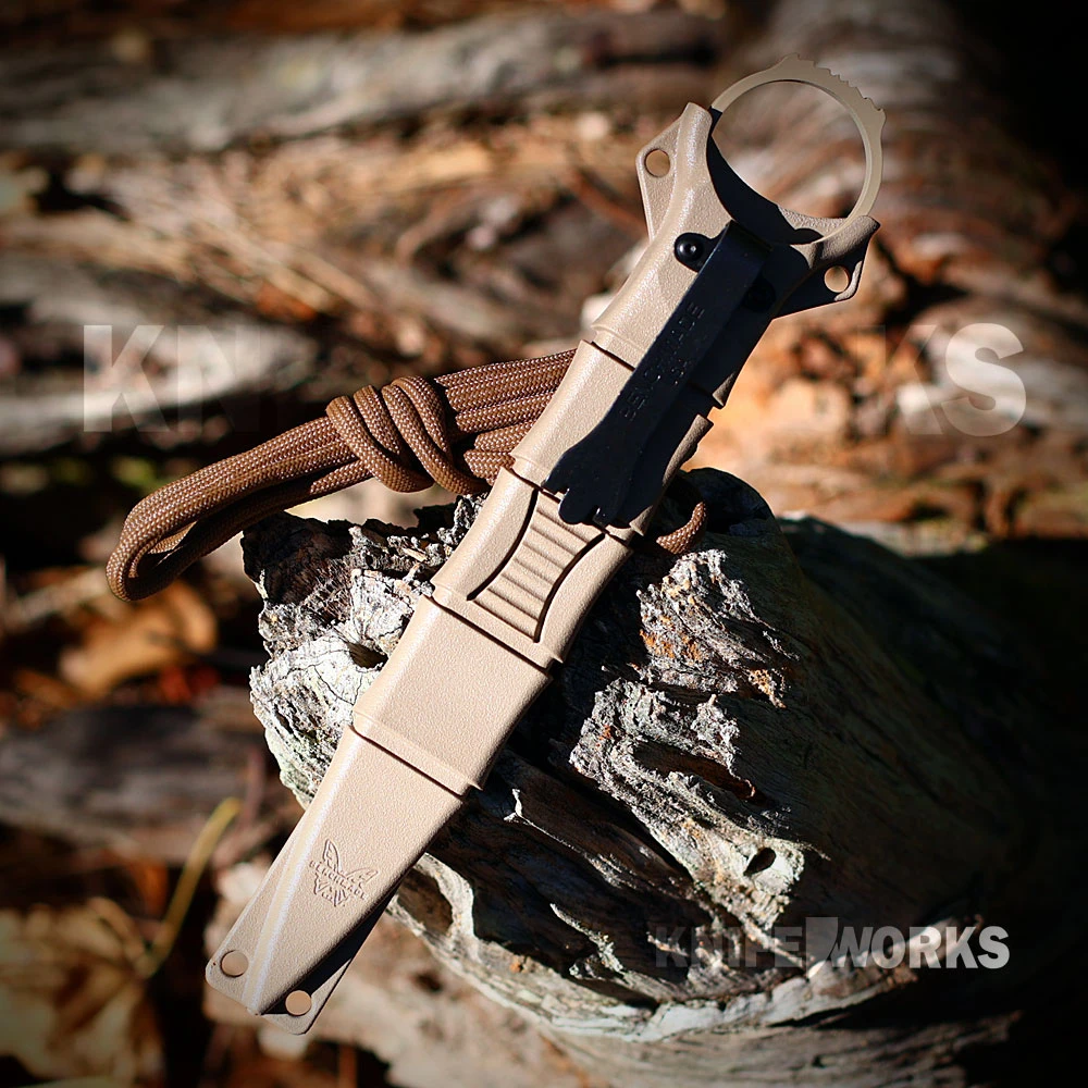 Benchmade SOCP Single-Edge Dagger 174SN In Tan MOLLE Compatible Sheath View