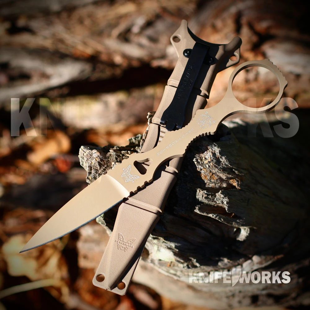Benchmade SOCP Single-Edge Dagger 174SN and Included Sheath Close-Up View
