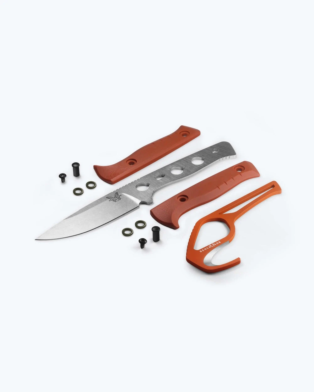 Benchmade SlipRidge Fixed Kit 15650-01-COMBO, CPM MagnaCut drop point, Rust Orange G10 handle, gut hook, OD Green sheath