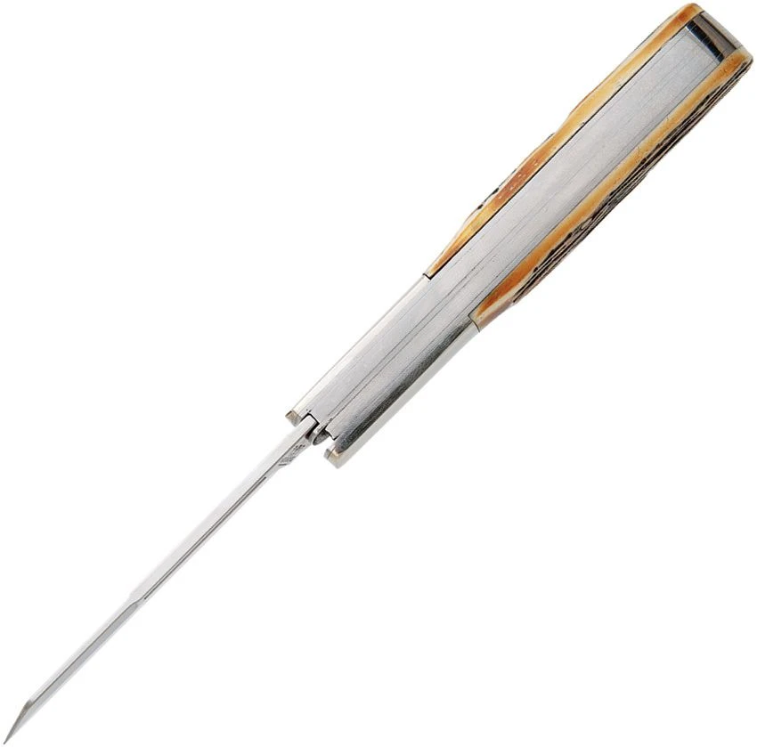 Bear & Son BC5280 large sheepfoot 2-blade Barlow with satin 440 stainless blades and India Stag Bone handle