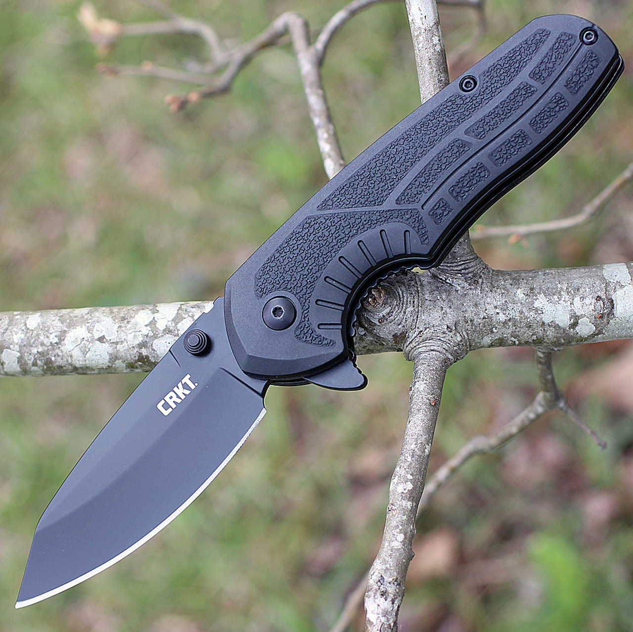 CRKT Copacetic (CR2620) 3" 8Cr13MoV Black Clip Point Plain Blade, Black Glass Reinforced Nylon Handle