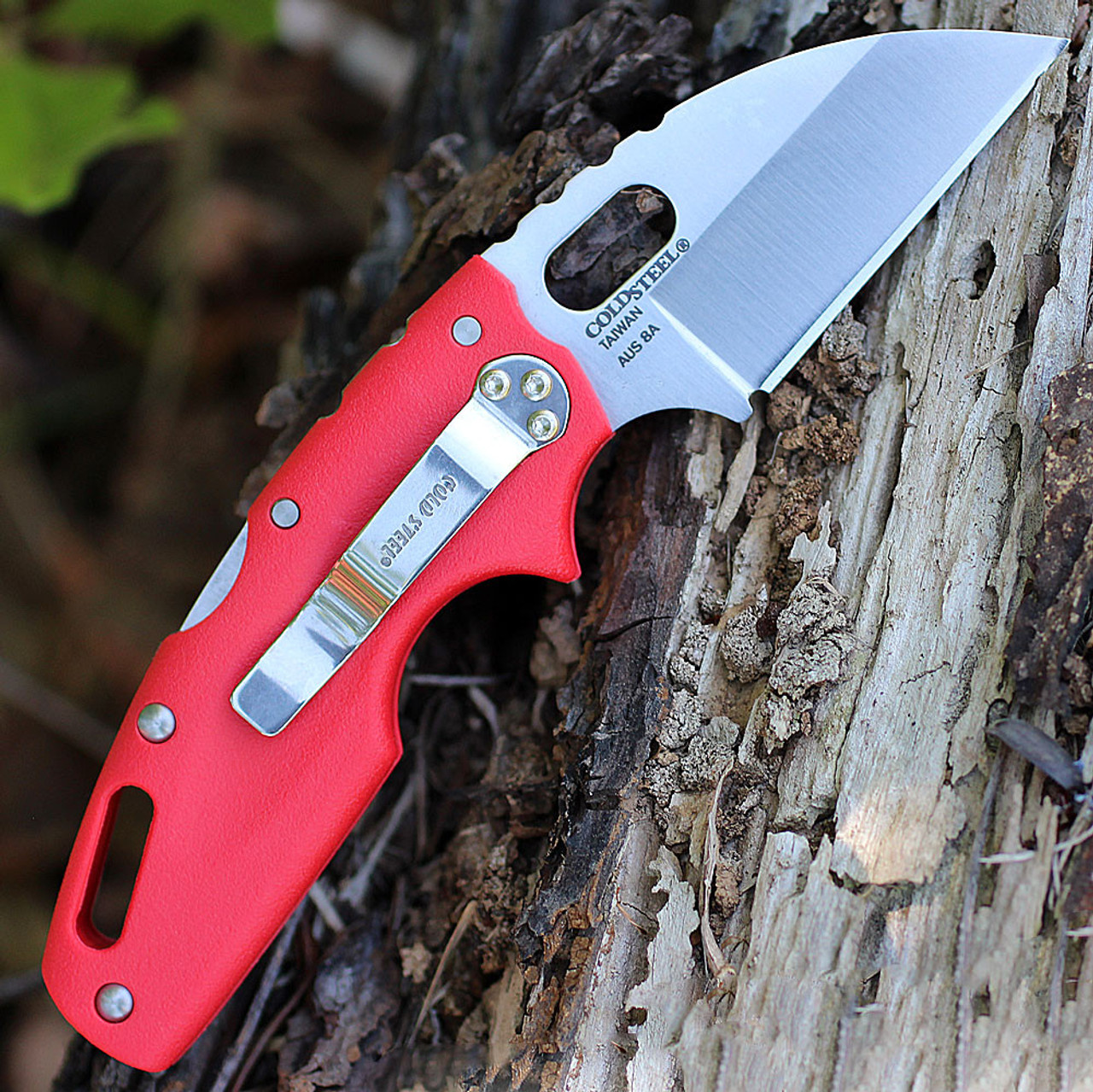 Cold Steel CS20LTR Tuff Lite, 2.5" AUS 8A SS Plain Blade, Red Grivory Handle