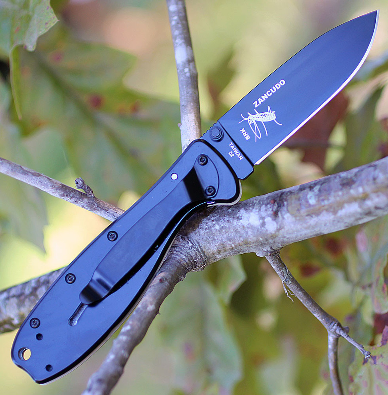 ESEE Zancudo Folding Knife (BRKR2DTB)- 2.94" Stonewashed D2 Drop Point Blade, Desert Tan Polymer Handle