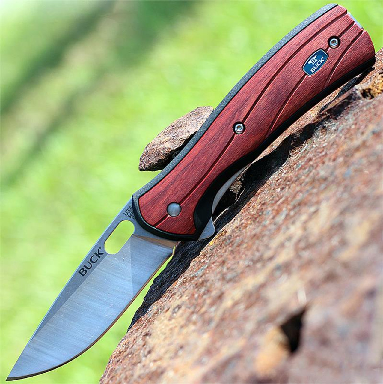 Buck 346RWS Vantage Avid, 3.25" 420HC Plain Blade, Rosewood Dymondwood Handle