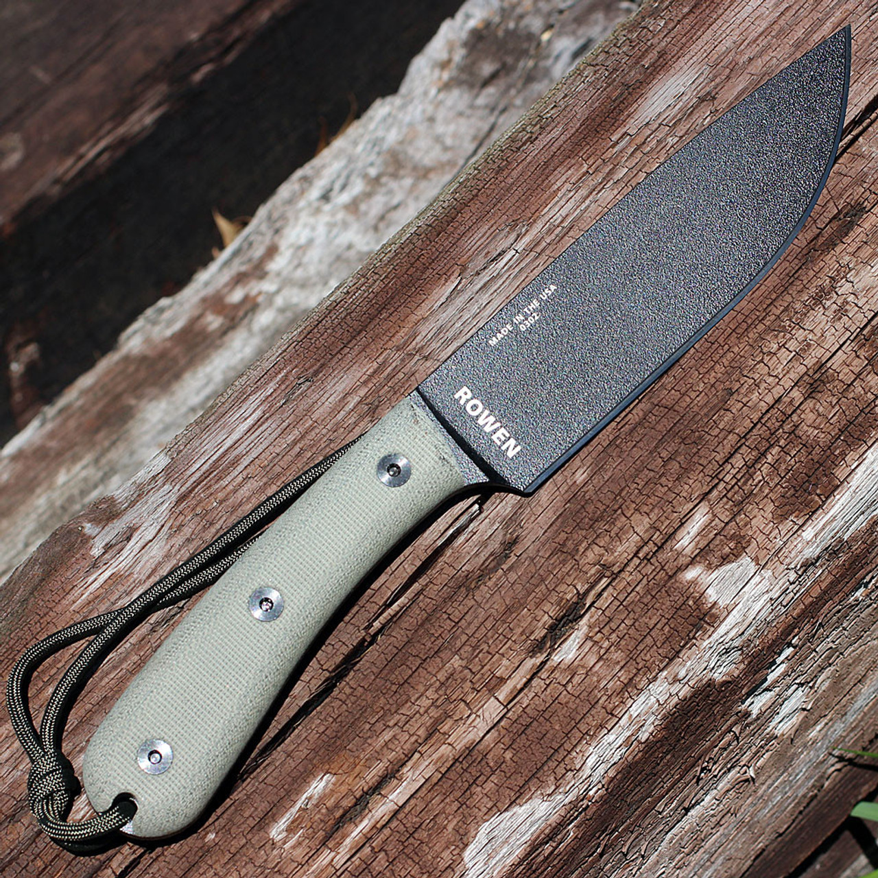 ESEE-6HM Fixed Blade Knife (ESEE-6HM-B)-6.00" Black 1095 Drop Point Blade, Gray Micarta Handle | Leather Sheath