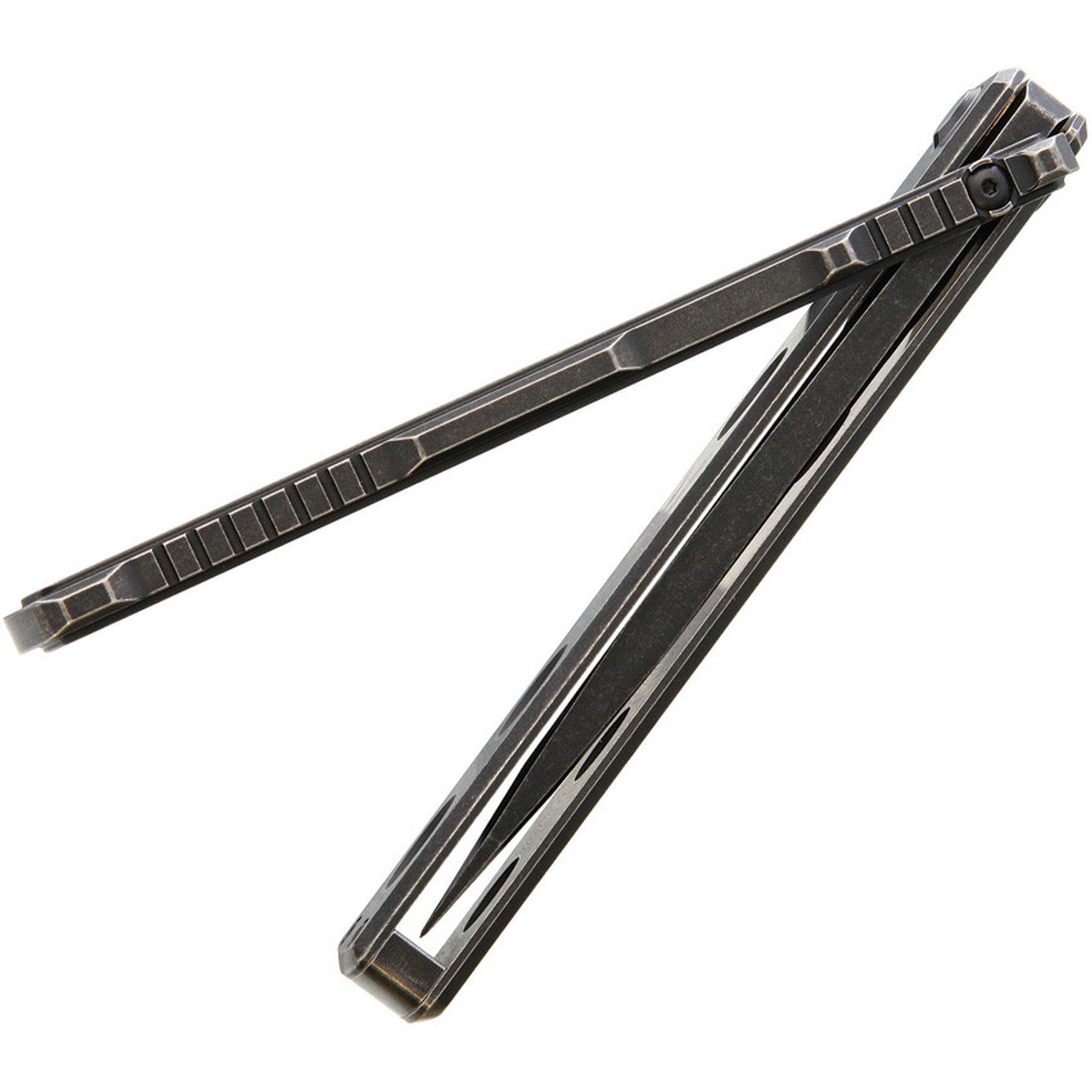 Jesse James Knife Co. Nomad Titanium-JJKC1BS, 4.0 in. Tanto Uddeholm AEB-L Steel Black Stonewash PlainEdge