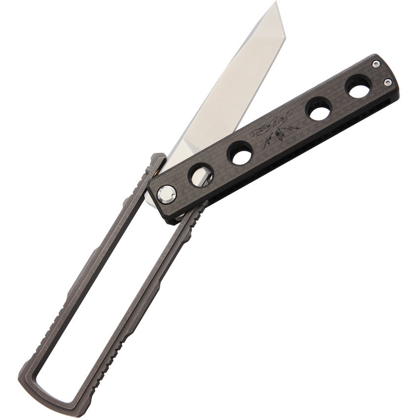 Jesse James Knife Co. Nomad Titanium/Carbon Fiber-JJKC2, 4.0 in. Tanto Uddeholm AEB-L Steel PlainEdge