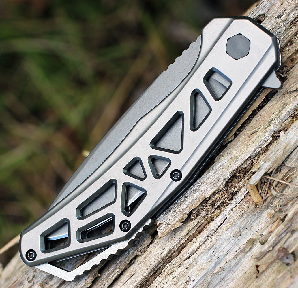 CRKT Gusset Ken Onion Gray TiNi Folding Knife 330GGP | Knifeworks