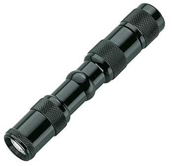 Ledwave X-22, 1 Watt LED, Black Annodized Aluminum, 2 AA batteries