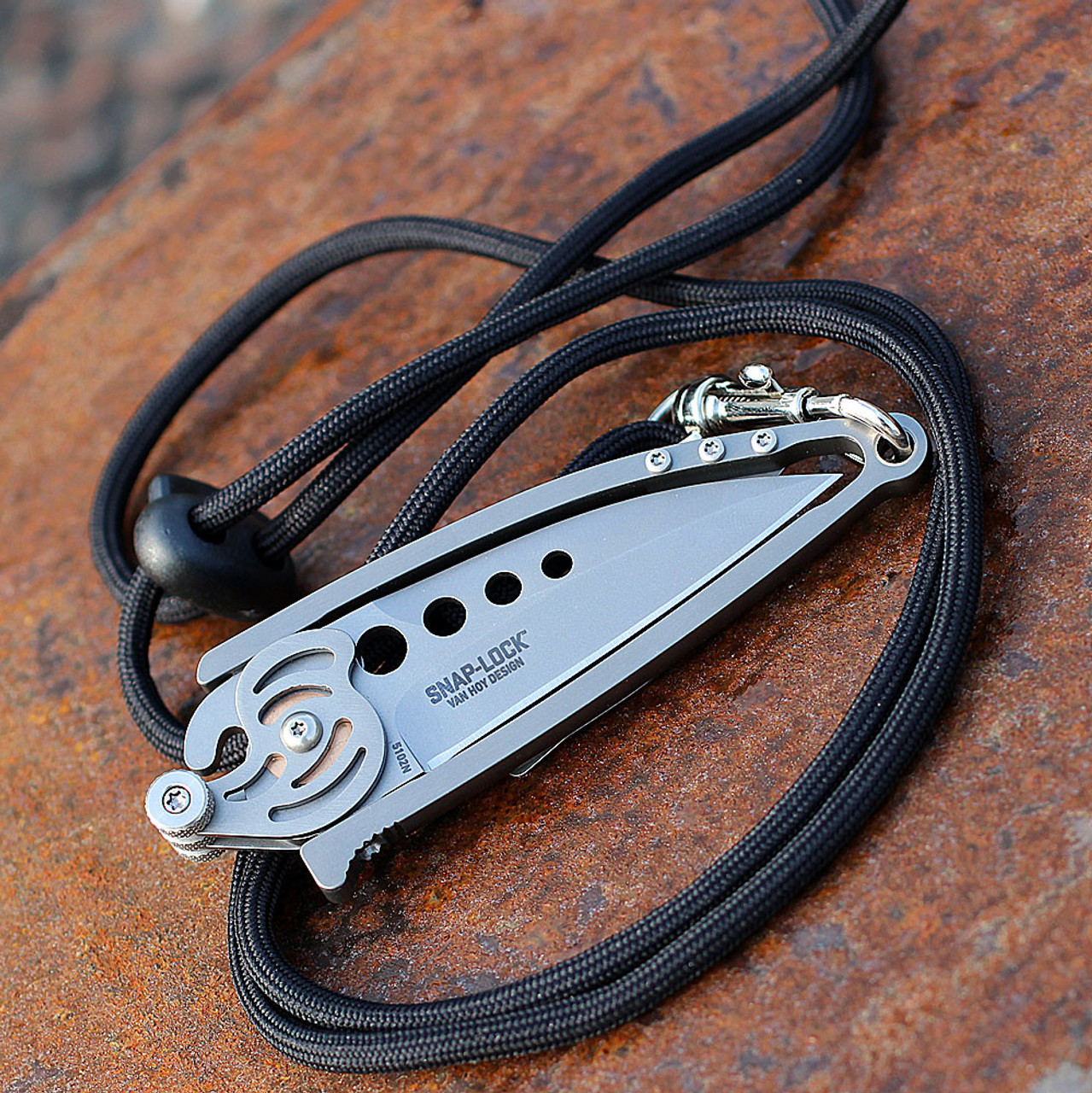 CRKT Snap Lock™ (5102N) 2.55" 420J2 Bead Blasted Drop Point Plain Blade, 180–360° "Swing Opening" -Gray 2Cr13 Handle