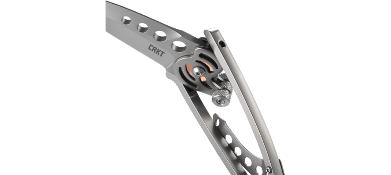 CRKT Snap Lock™ (5102N) 2.55" 420J2 Bead Blasted Drop Point Plain Blade, 180–360° "Swing Opening" -Gray 2Cr13 Handle