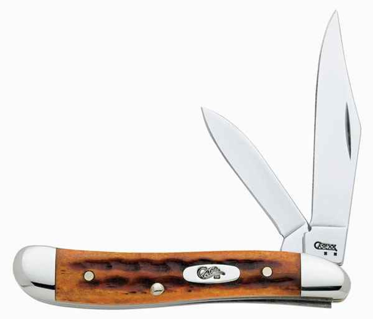 Case 7404 Peanut, Pocket Worn Harvest Orange Bone (6220 SS)