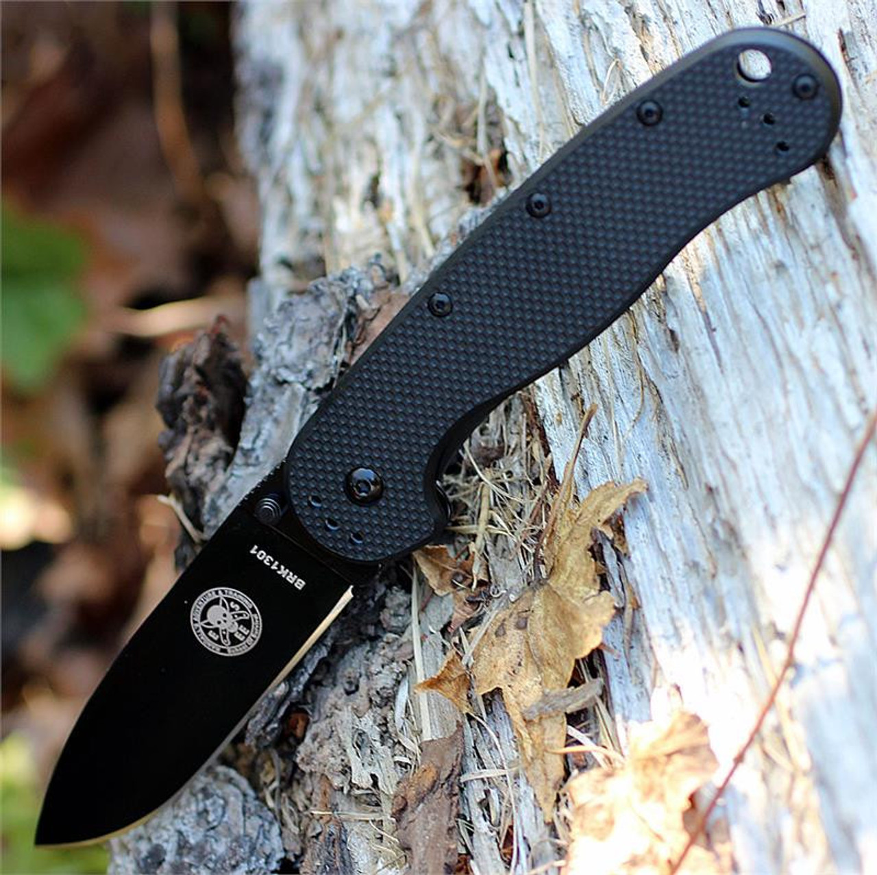 ESEE Avispa Folding Knife (BRK1302B)- 3.50" Black D2 Drop Point Blade, Black Polymer Handle
