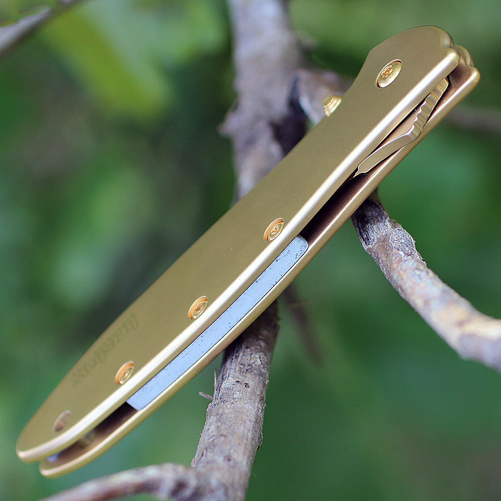 Kershaw Leek 1660G 14C28N 24K Gold Plated Stainless | Knifeworks