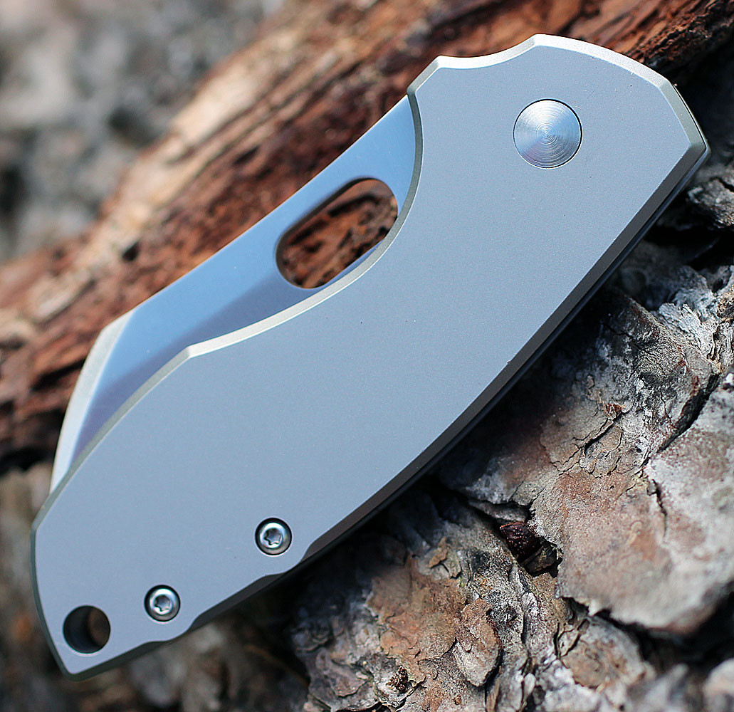 CRKT 5311 Pilar gray bead blasted stainless steel handle frame lock.