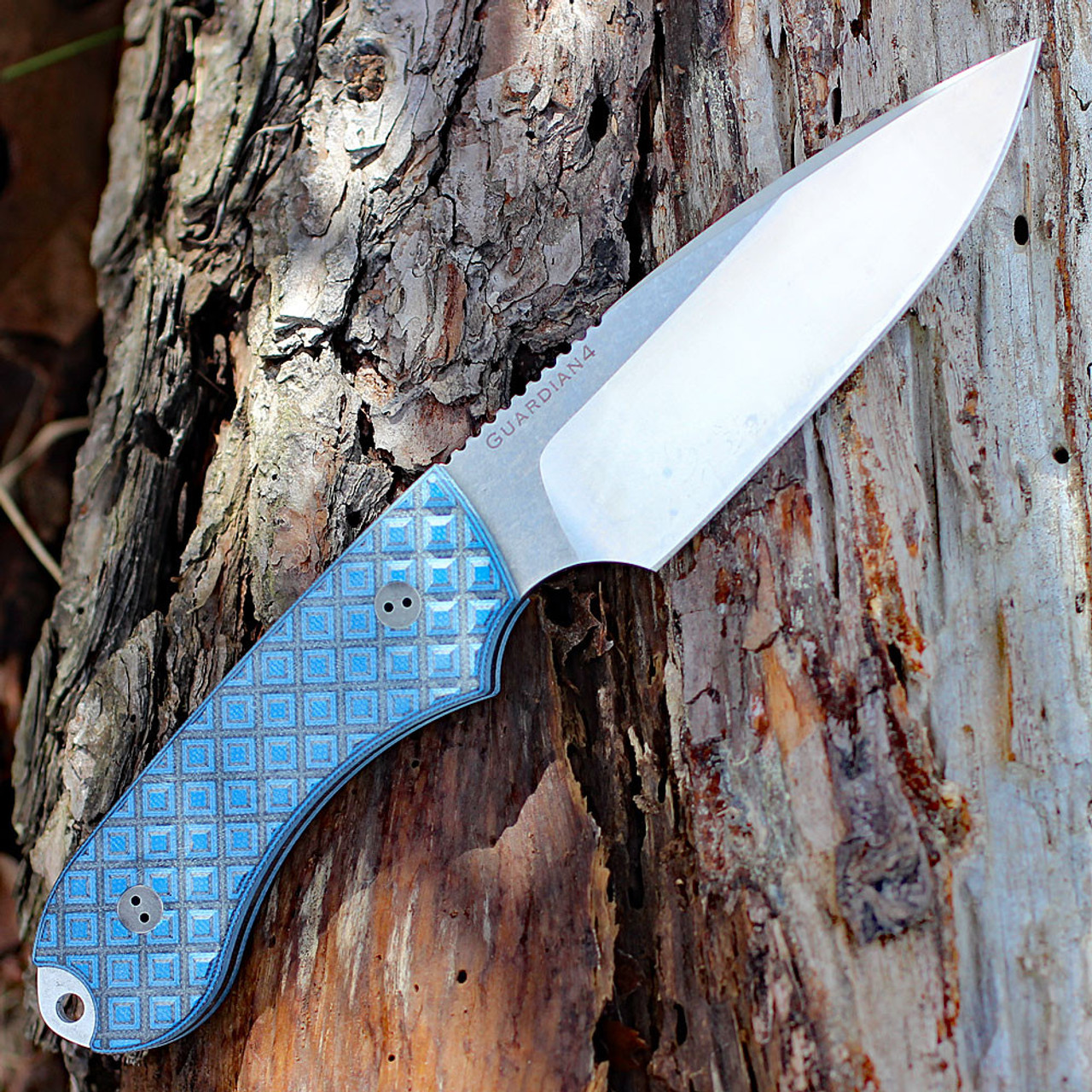 Bradford Guardian4, 4.625" N690 Plain Blade, Blue/Black G-10 Handle