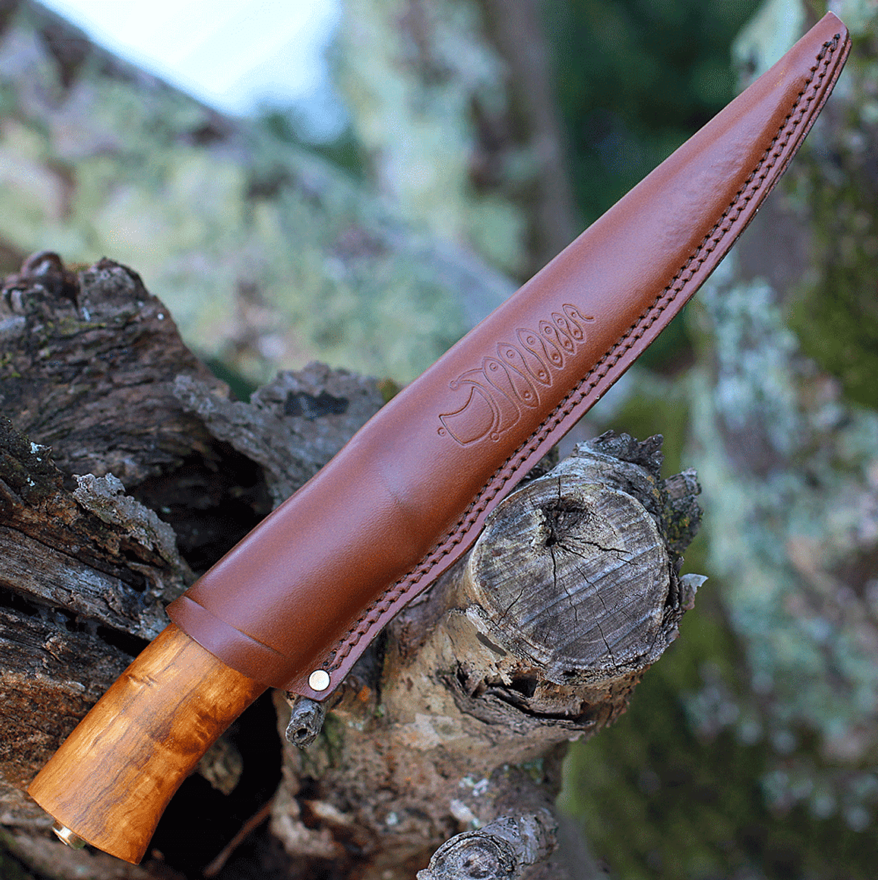 Helle Steinbit, Sandvik 12C27 Stainless Steel, Curly Birch Handle