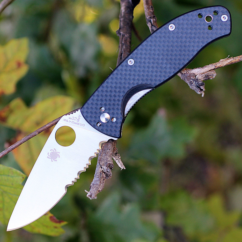 Spyderco Tenacious C122CFPS Combo Edge Open