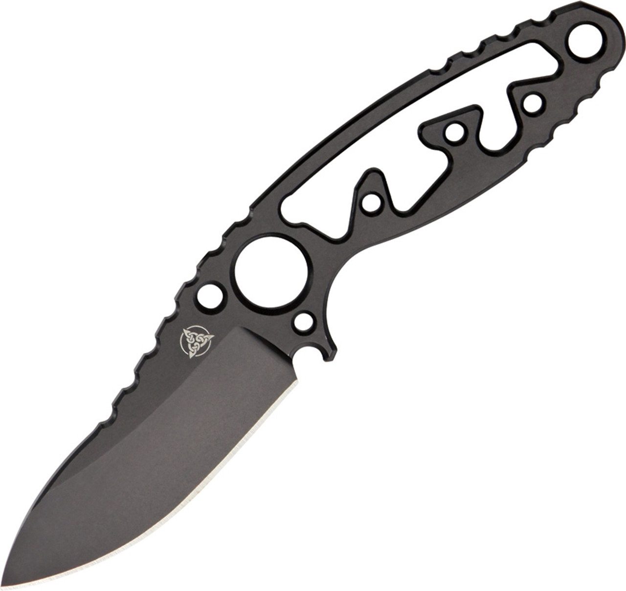 Nemesis NK-16 Afterburner Neck Knife, 2 1/4 in 9Cr13 Steel Black Plain Blade, Neck Chain